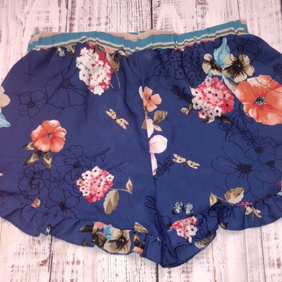 Meraki blue floral shorts size medium - Picture 2 of 5